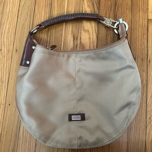 Tan and brown shoulder bag